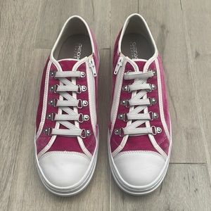 Geox Pink Velvet Tennis Shoe